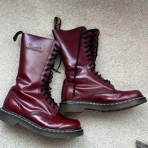 Dr. Martens 1914 Red Leather Tall Boots